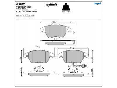 Set placute frana,frana disc LP1837 DELPHI