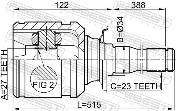 FEBEST 0111-ACA20RH Joint Kit, drive shaft