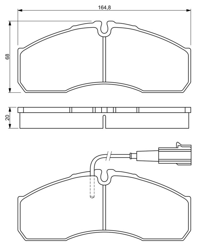 Piduriklotsi komplekt, ketaspidur, BOSCH 0 986 494 278