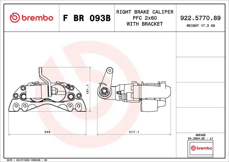 BREMBO FBR093B Brake Caliper