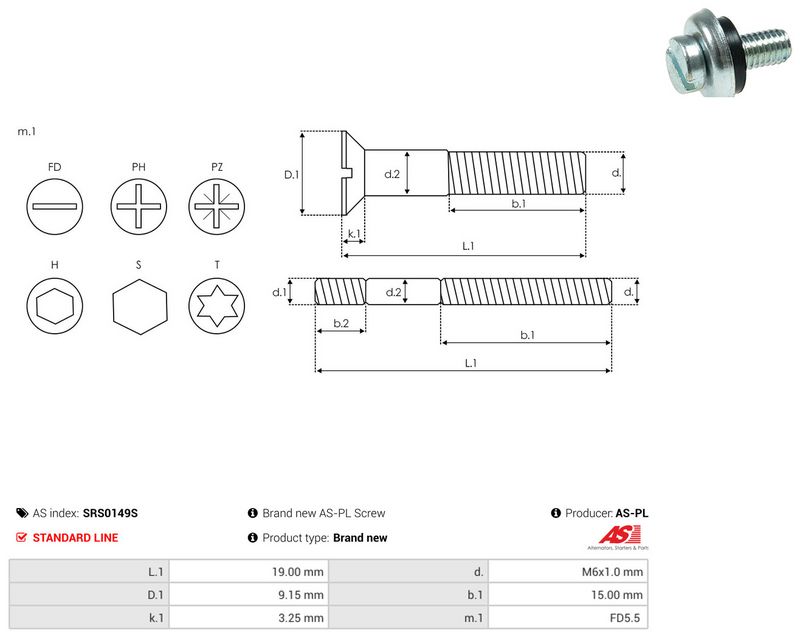 Remondikomplekt, generaator, AS-PL SRS0149S