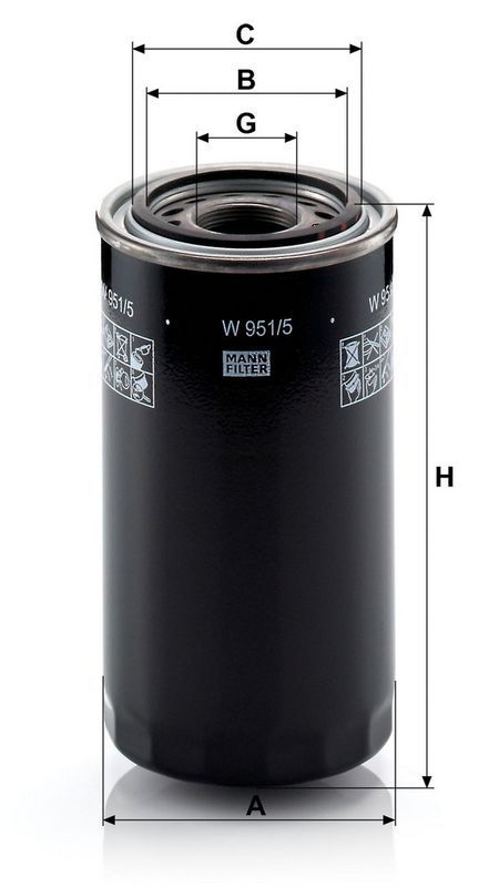 Hydraulisch filter (geschroefd) past: CASE IH 42, 48, 55, 64, 70, 68, 68 A, 75, 75 A  CASE-STEYR 1090, 1090 A, 1100, 1108, 1200, 540, 545, 548, 650, 658, 760, 768, 870, 8045, 8045 A, 8055, 8055 A