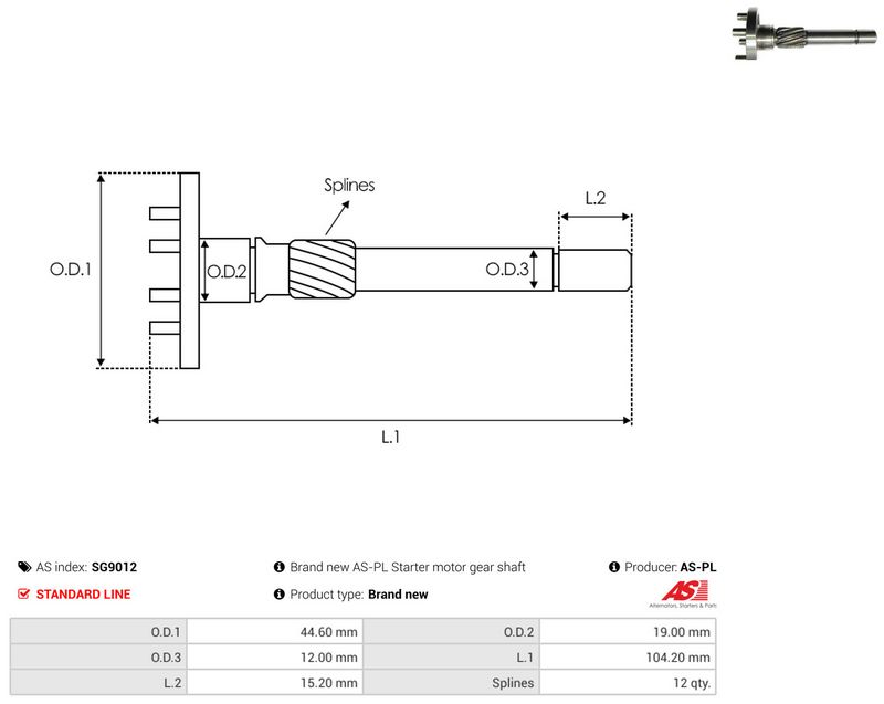 AS-PL SG9012 Repair Kit, starter