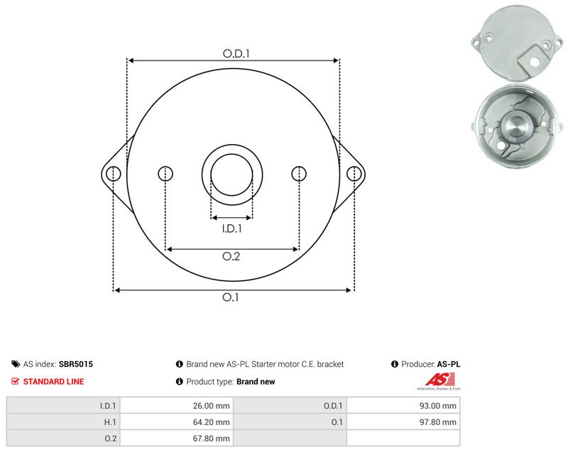 AS-PL SBR5015 Starter Lid, carburettor