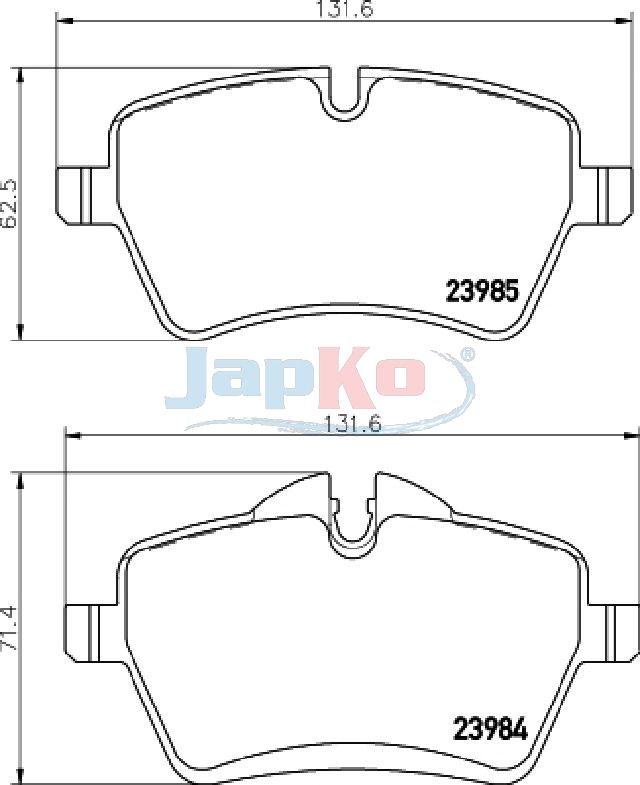 Piduriklotsi komplekt, ketaspidur, JAPKO 500136
