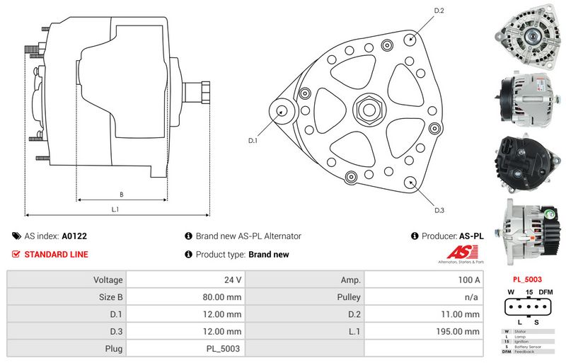 AS-PL A0122 Alternator