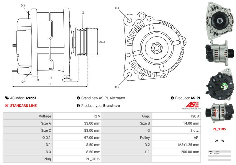 AS-PL A9223 Alternator