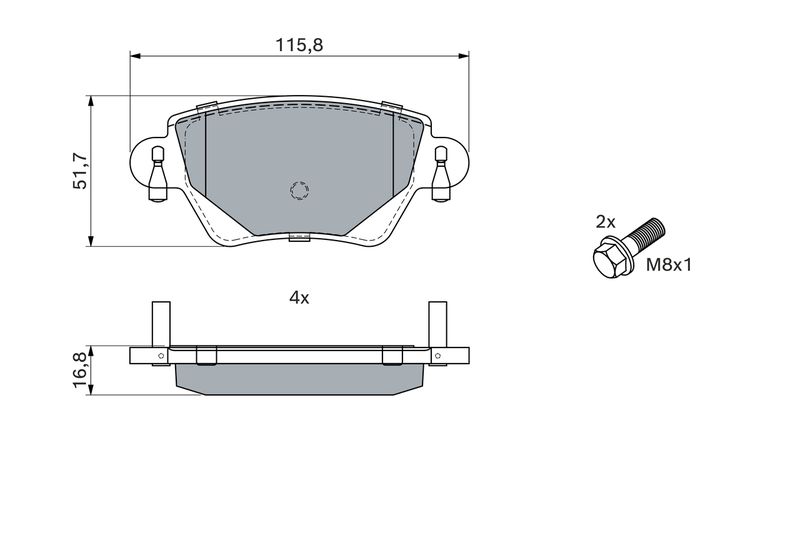 BOSCH 0 986 424 671 Brake Pad Set, disc brake