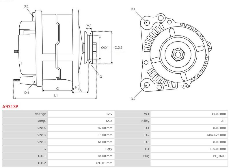AS-PL A9313P Alternator