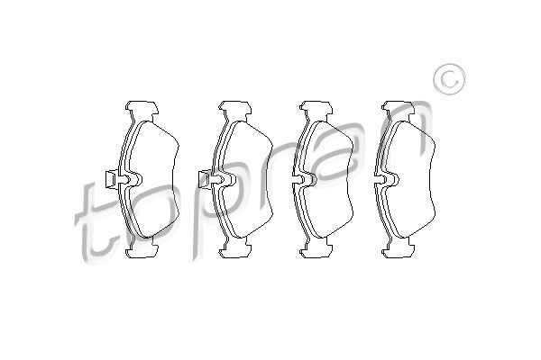 Комплект гальмівних накладок, дискове гальмо, Topran 202465