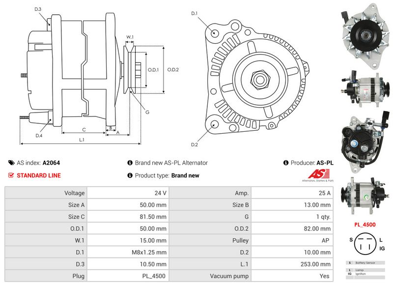 AS-PL A2064 Alternator