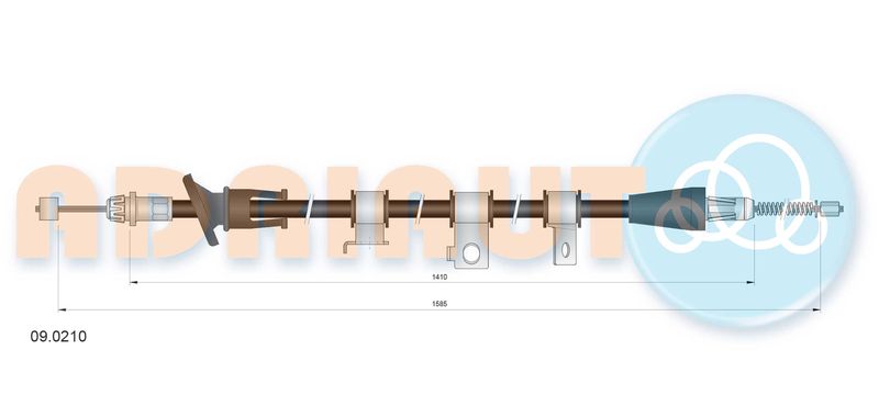 Тросовий привод, стоянкове гальмо, Adriauto 09.0210