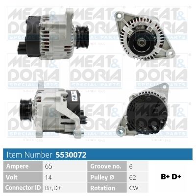 MEAT & DORIA Dynamo / Alternator 5530072