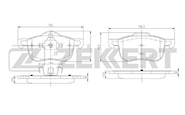 ZEKKERT BS-2760 Brake Pad Set, disc brake