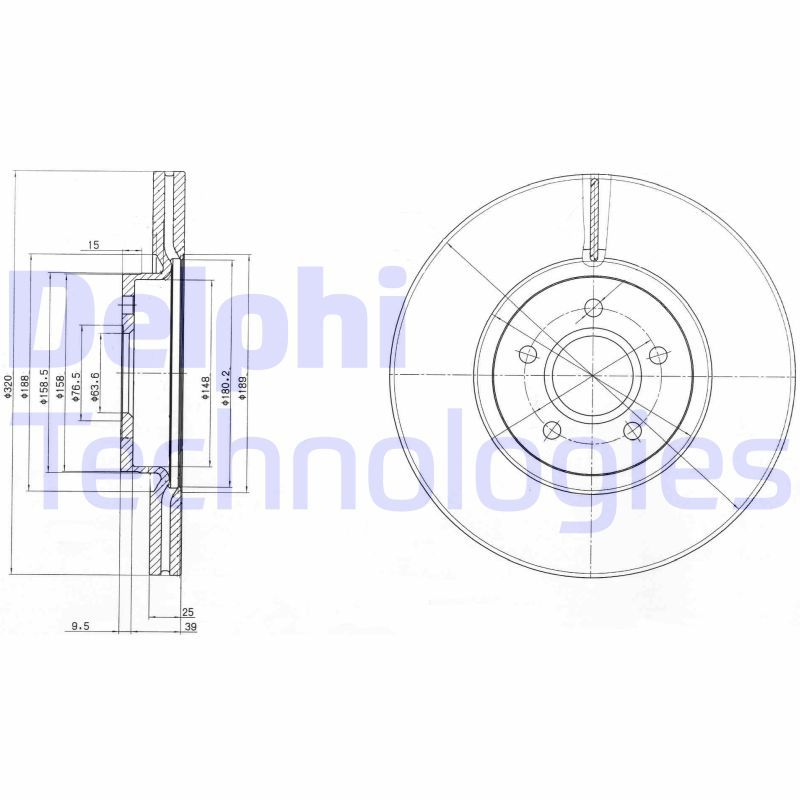 Тормозной диск DELPHI BG4056C