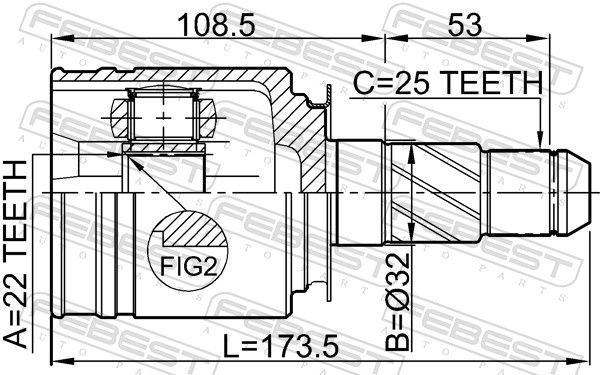 FEBEST 0211-FX35RH Joint Kit, drive shaft