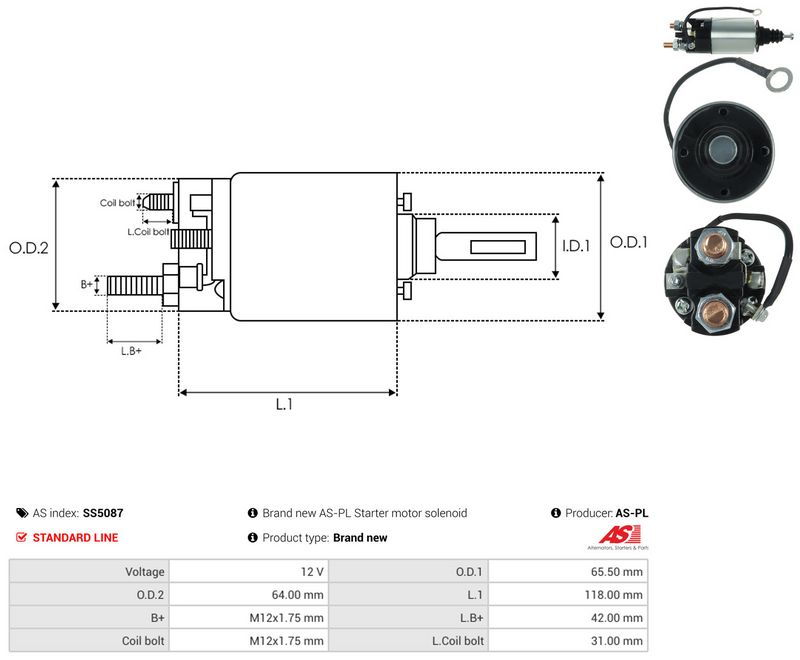 AS-PL SS5087 Solenoid Switch, starter