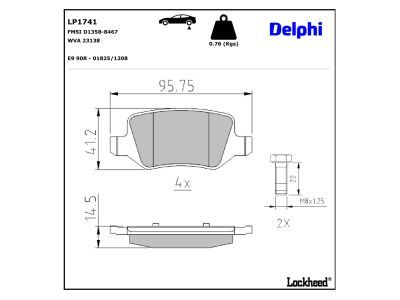 DELPHI LP1741 Brake Pad Set, disc brake