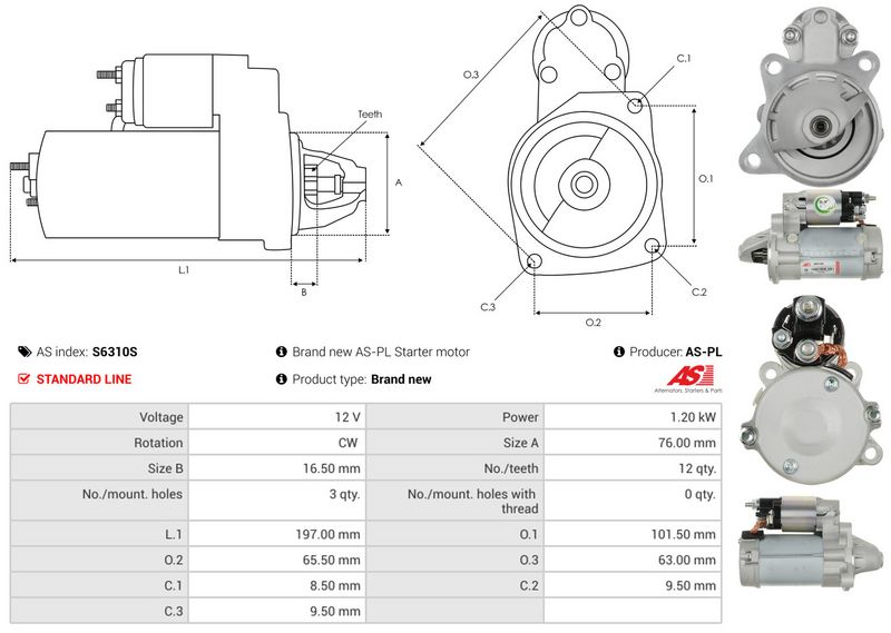 Starter, AS-PL S6310S