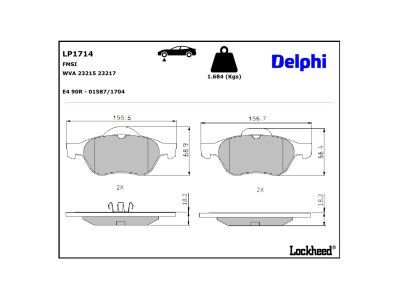 DELPHI LP1714 Brake Pad Set, disc brake