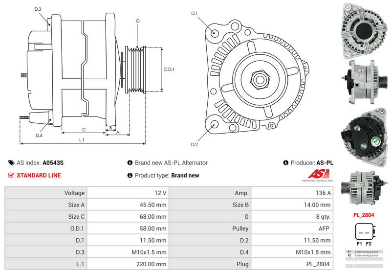 AS-PL A0543S Alternator