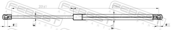 FEBEST 10117-005 Gas Spring, boot/cargo area