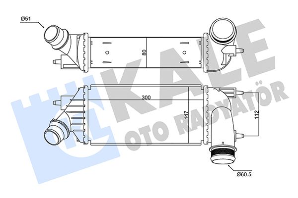 Охолоджувач наддувального повітря, Citroen C8, Jumpy, Fiat Scudo, Peugeot 807 (350860) KALE OTO RADYATOR, Kale Oto Radyatör 350860