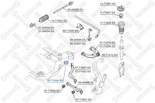 STELLOX 87-71049-SX Mounting, control/trailing arm