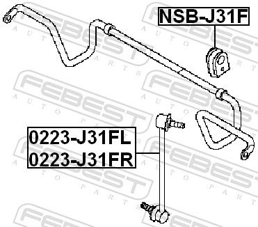 FEBEST 0223-J31FR Link/Coupling Rod, stabiliser bar