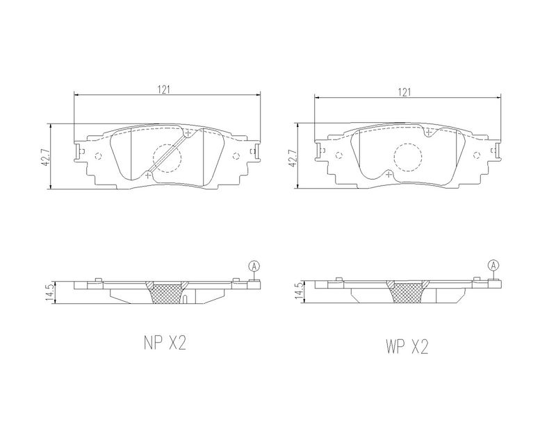 Piduriklotsi komplekt, ketaspidur, BREMBO P 83 201
