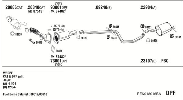 ABGASANLAGE WALKER PEK018016BA