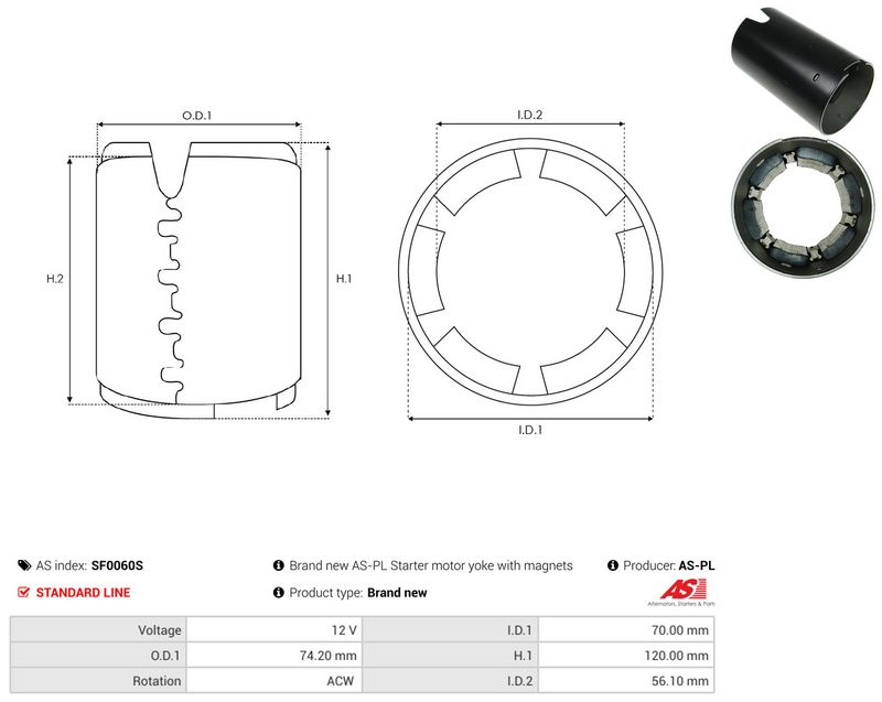 AS-PL SF0060S Field Winding, starter