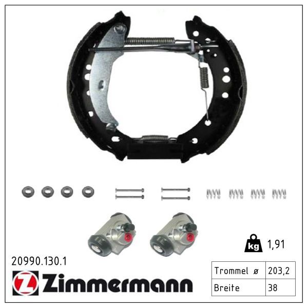 комплект спирачна челюст ZIMMERMANN
