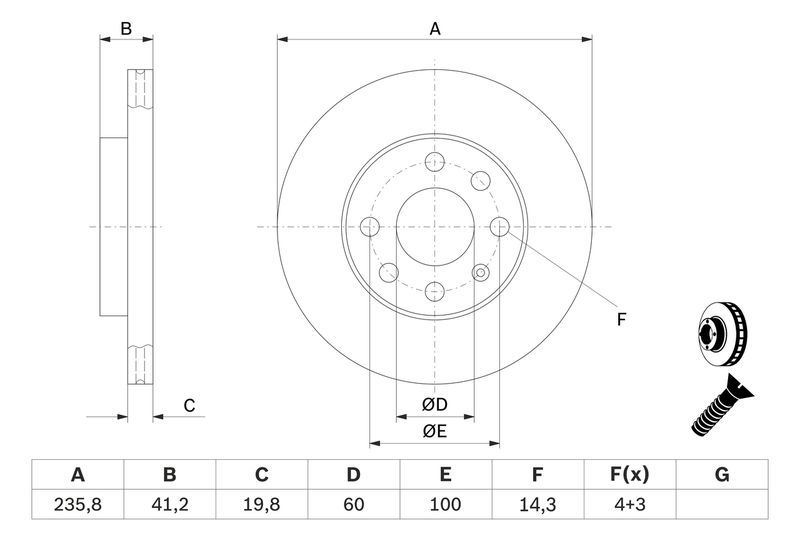 BOSCH 0 986 479 B84 Brake Disc