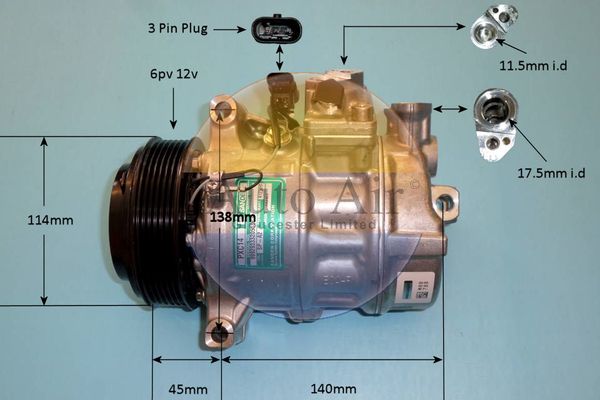 Auto Air Gloucester 14-9666 Compressor, air conditioning