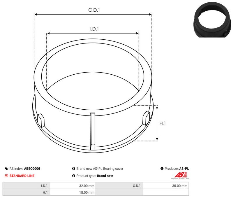 AS-PL ABEC0006 Protective Cap, alternator