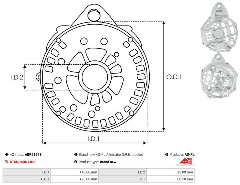 Kaitsekate, generaator, AS-PL ABR5194S