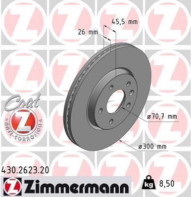 Гальмівний диск, Zimmermann 430.2623.20