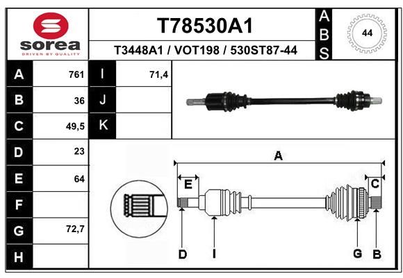 EAI hajtótengely T78530A1