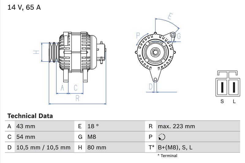 BOSCH Dynamo / Alternator 0 986 045 561