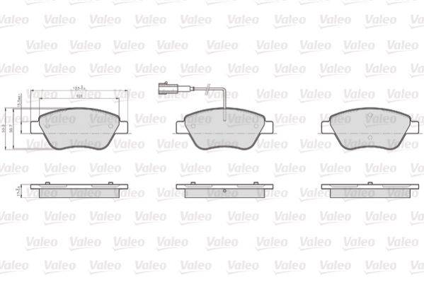 Комплект гальмівних накладок, дискове гальмо, Valeo 872705