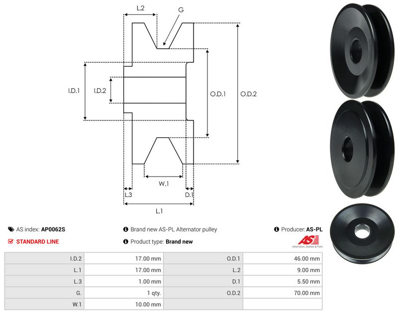 Rihmaratas, generaator, AS-PL AP0062S