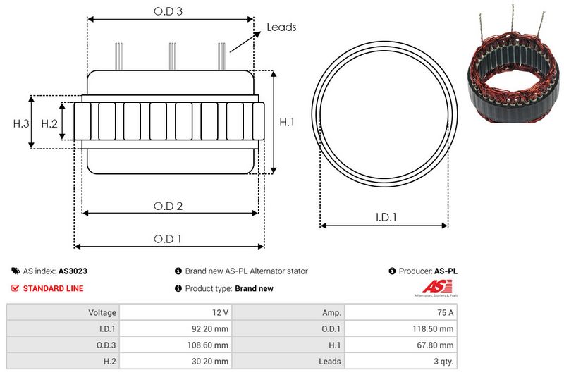 Staator, generaator, AS-PL AS3023