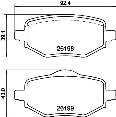 HELLA fékbetétkészlet, tárcsafék 8DB 355 040-971