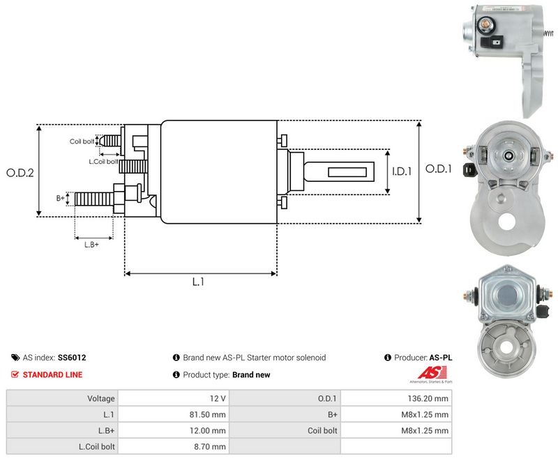 Magnetlülitus, starter, AS-PL SS6012