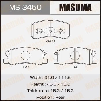 Комплект гальмівних колодок, Masuma MS-3450