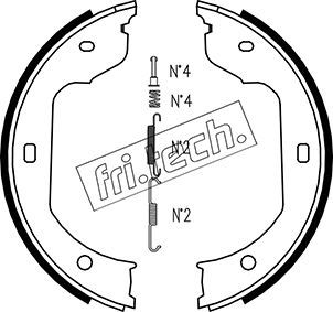 fri.tech. fékpofakészlet, rögzítőfék 1019.029K