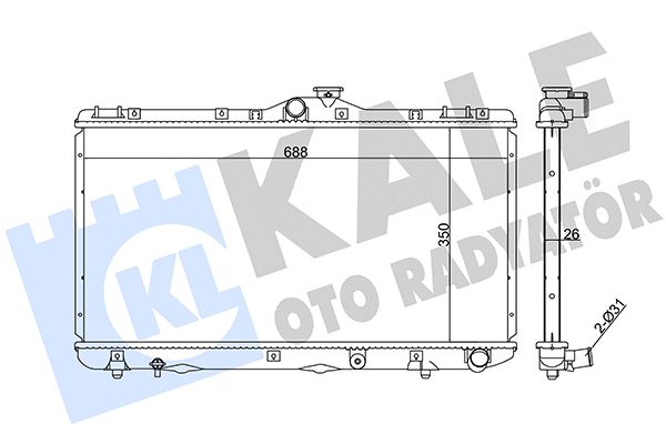 KALE TOYOTA радіатор охолодження Corolla 2.0D 92-