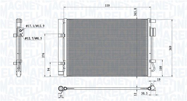 MAGNETI MARELLI kondenzátor, klíma 350203100800