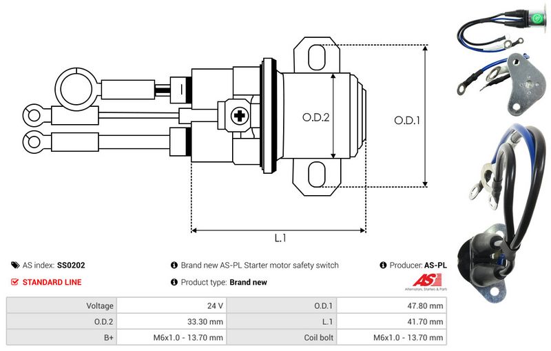 AS-PL SS0202 Solenoid Switch, starter
